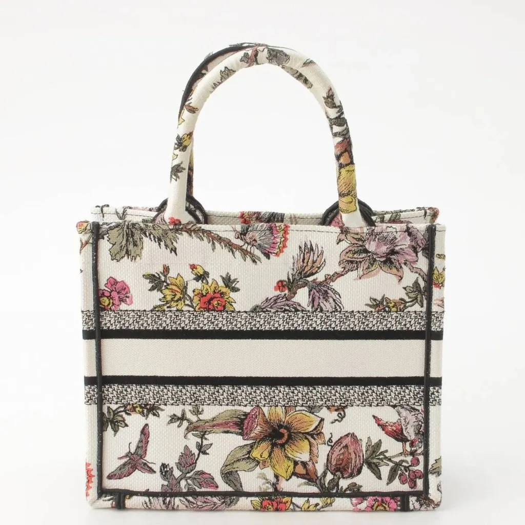 Dior White Book Tote Small Jardin Botanique Canvas Flower Bag White Canvas Very good - Inside View