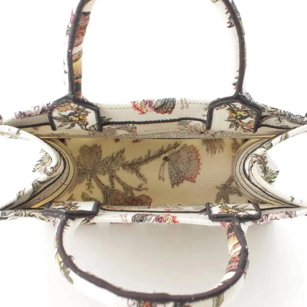 Dior White Book Tote Small Jardin Botanique Canvas Flower Bag White Canvas Very good - Box View