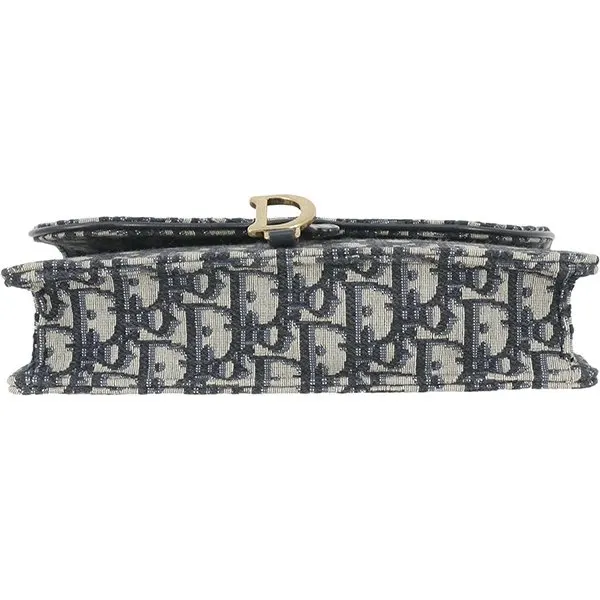Dior Saddle Wallet on Chain in Blue Dior Oblique Jacquard Blue Very good - Box View