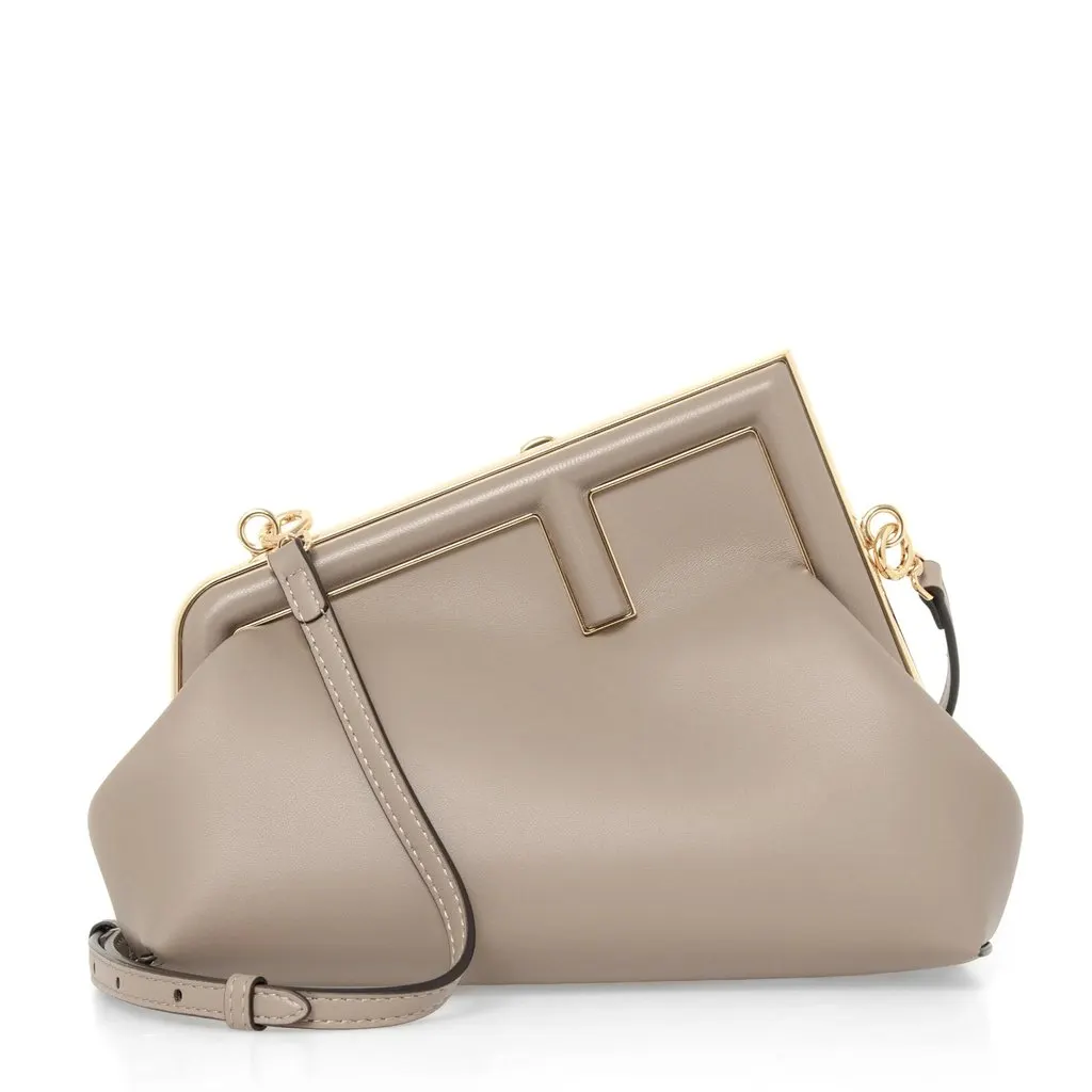 Fendi Beige Leather Small First Shoulder Bag Beige Leather Very good - Front View