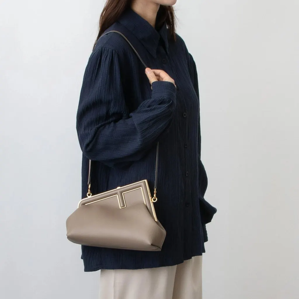Fendi Beige Leather Small First Shoulder Bag Beige Leather Very good - Back View