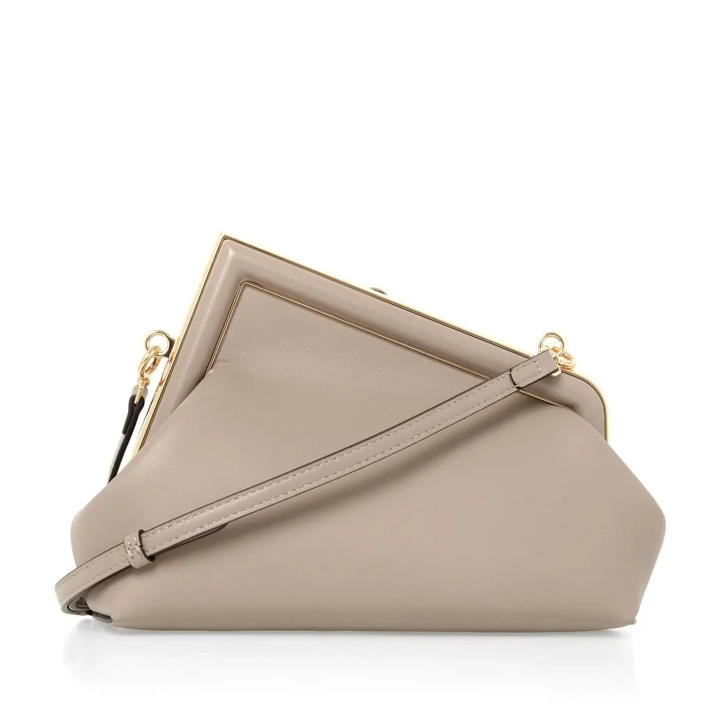 Fendi Beige Leather Small First Shoulder Bag Beige Leather Very good - Model View