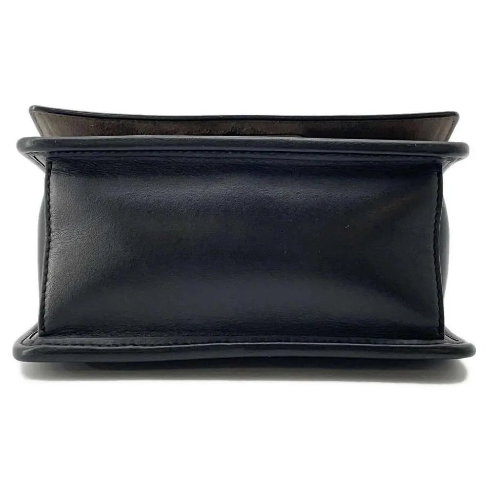 Fendi Black Leather Kan I F Shoulder Bag Black Leather Very good - Inside View