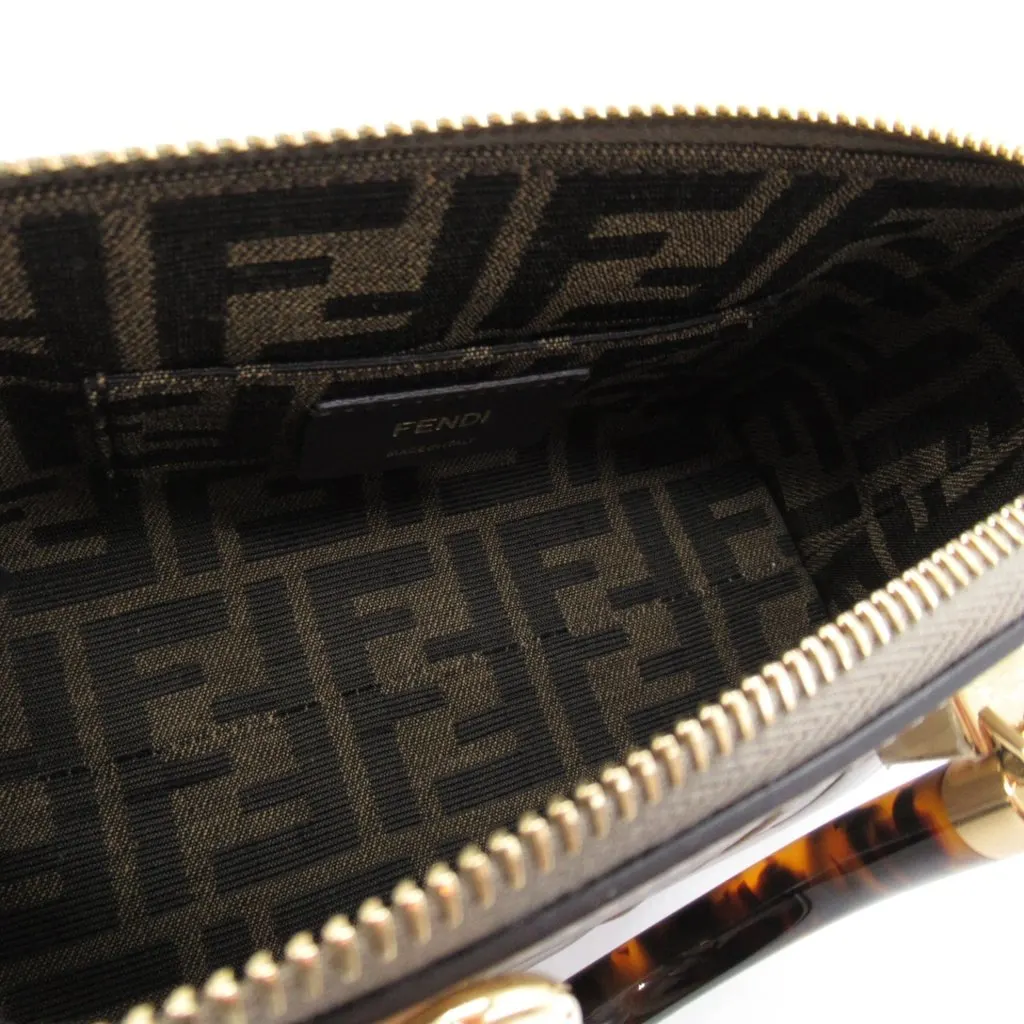 Fendi Gray Greige Leather Mini By The Way Shoulder Bag Grey Leather Very good - Model View