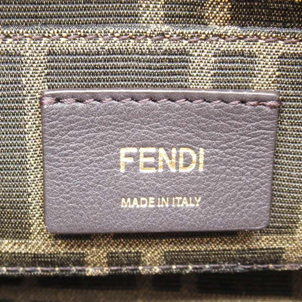 Fendi Gray Greige Leather Mini By The Way Shoulder Bag Grey Leather Very good - Box View