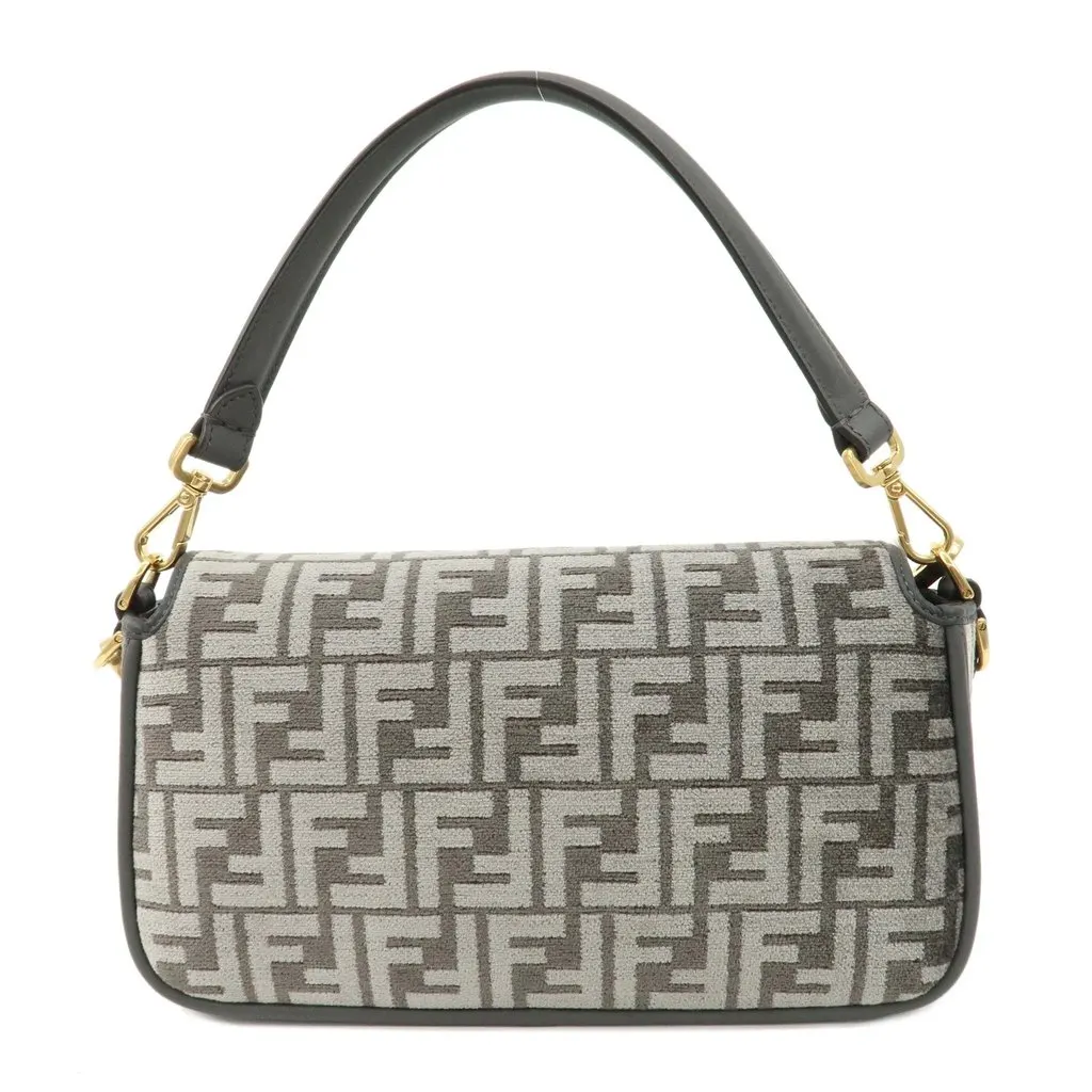 Fendi Grey Zucca Chenille Mamma Shoulder Bag Grey Never worn - Back View