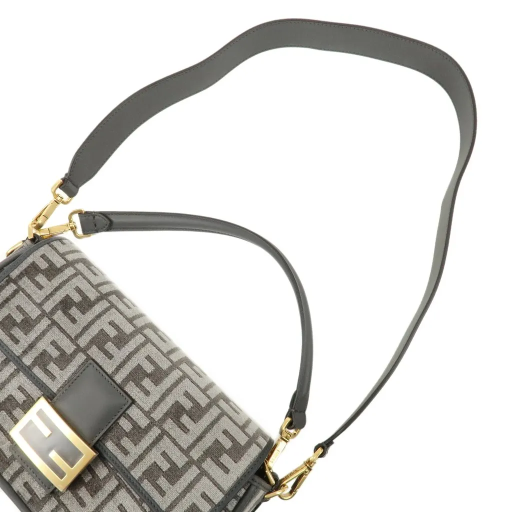 Fendi Grey Zucca Chenille Mamma Shoulder Bag Grey Never worn - Model View