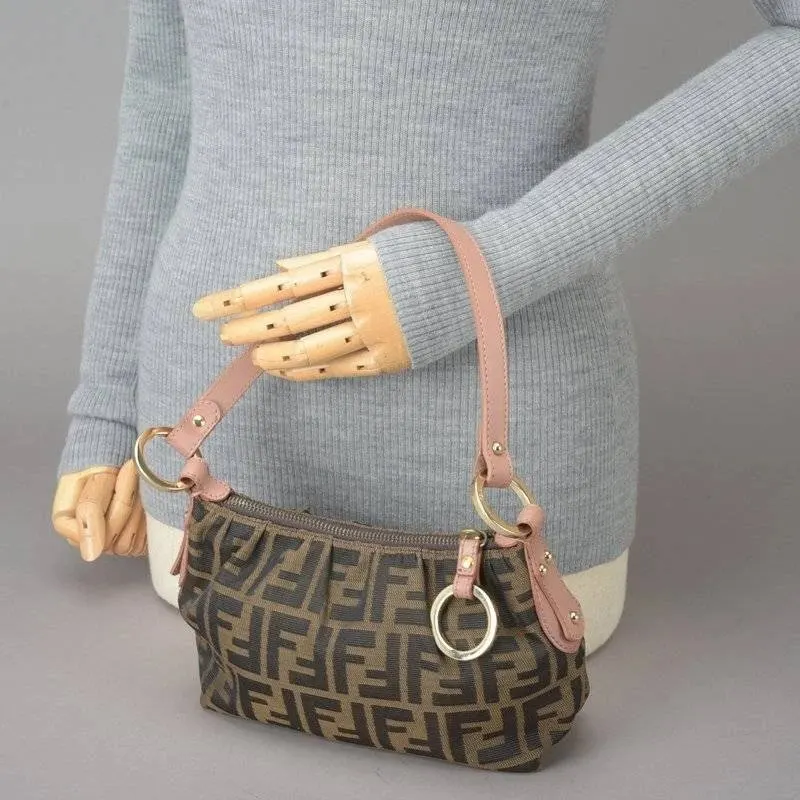 Fendi Tobacco Zucca Canvas And Leather Hobo Bag MultiColor Leather Very good - Box View