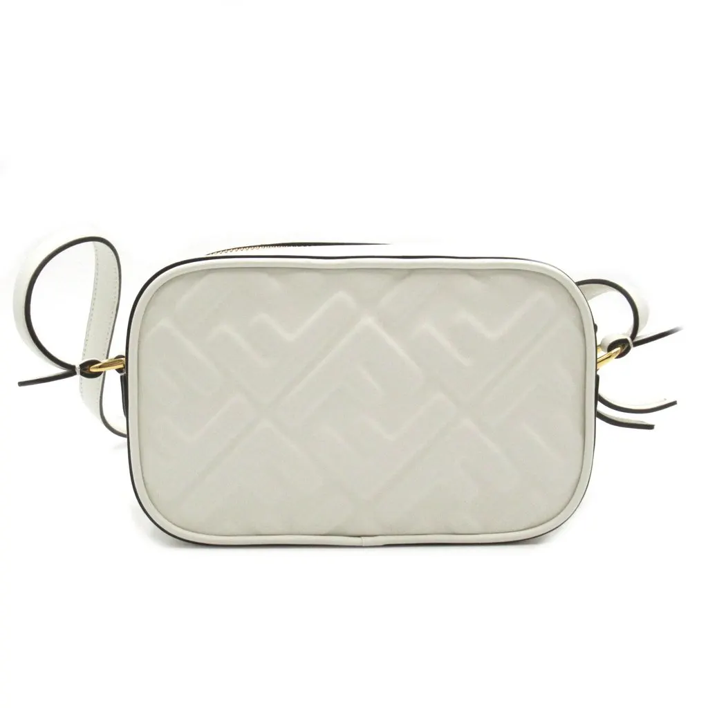 Fendi White Leather Mini Camera Shoulder Bag White Leather Never worn - Back View