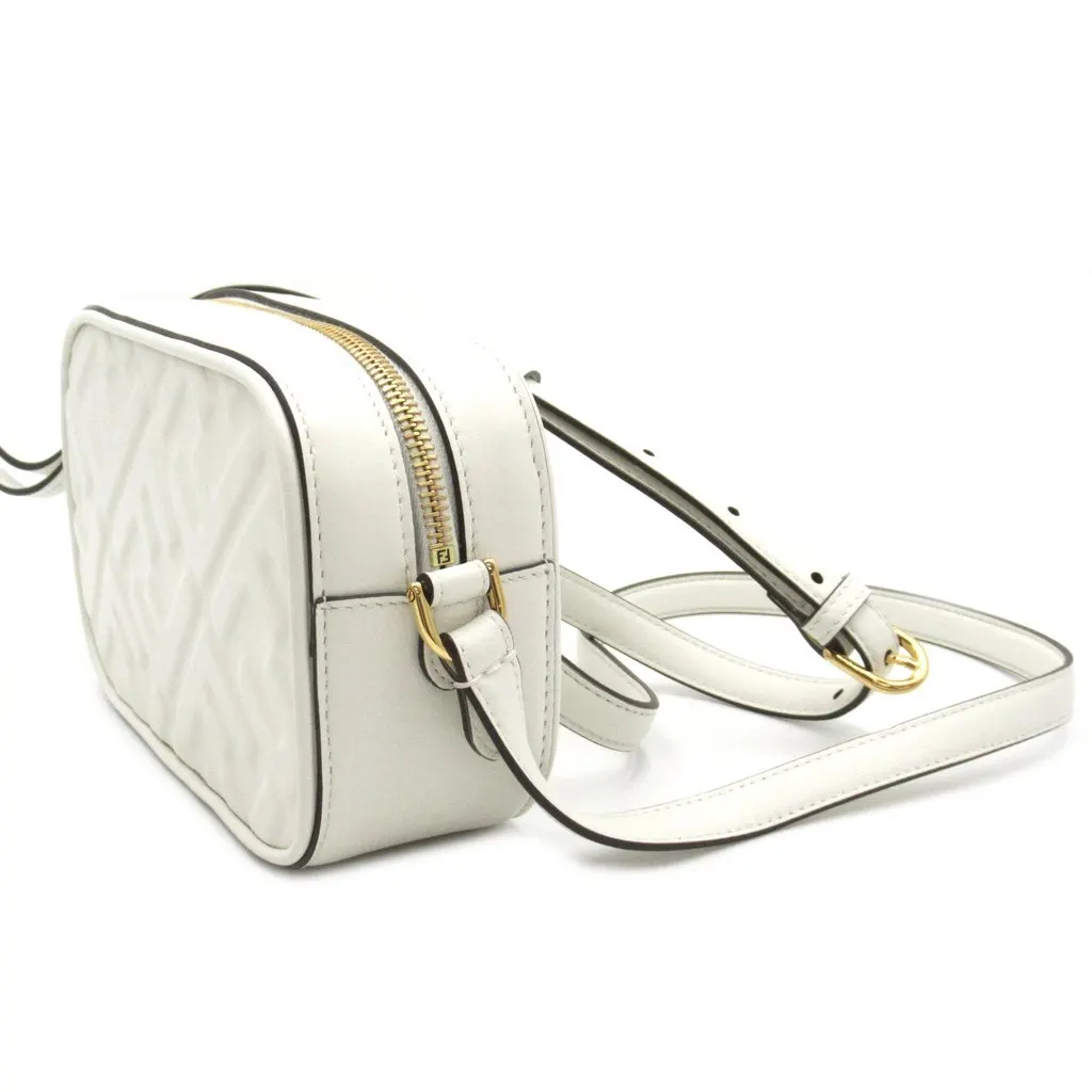 Fendi White Leather Mini Camera Shoulder Bag White Leather Never worn - Inside View