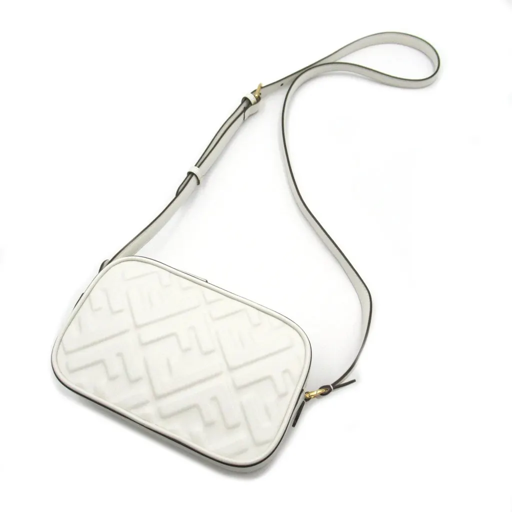 Fendi White Leather Mini Camera Shoulder Bag White Leather Never worn - Box View