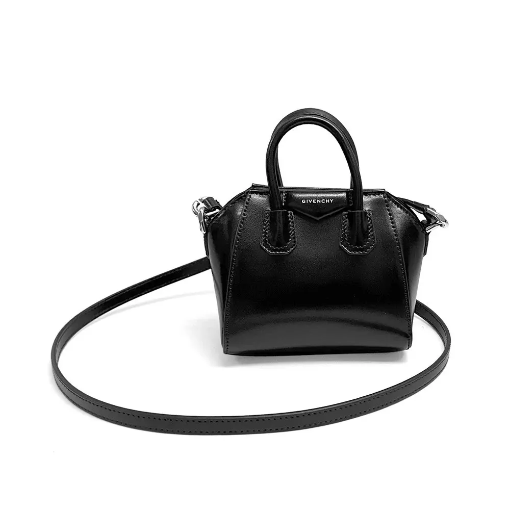Givenchy Black Leather Micro Antigona Satchel Bag Black Leather Very good - Inside View