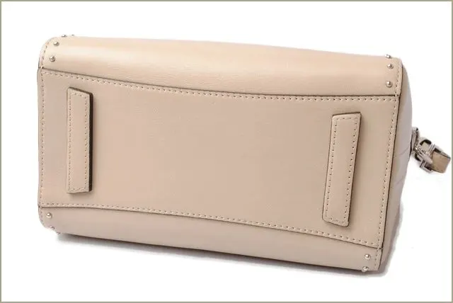 Givenchy Calfskin Mini Studded Antigona Beige Buff Shoulder Bag Beige Leather Very good - Box View