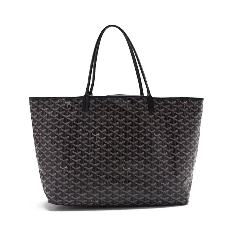 Goyard Black Goyardine Coated Canvas and Leather Mr./Ms. GM Tote Bag Black Leather Very good - Back View