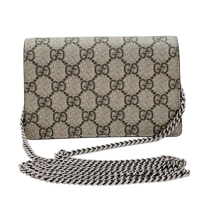 Gucci Beige GG Supreme Canvas and Suede Mini Dionysus Shoulder Bag Beige Canvas Very good - Back View