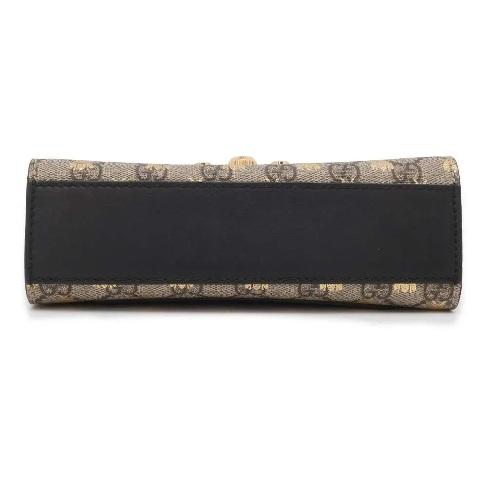 Gucci Beige/Black GG Supreme Bees Canvas and Leather Small Padlock Shoulder Bag Beige Canvas Very good - Inside View