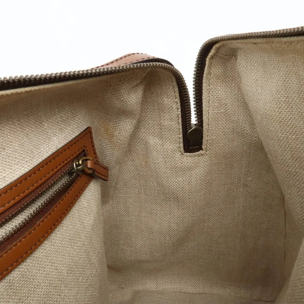 Gucci Beige/Brown GG Canvas and Leather Large Boston Bag Beige Canvas Very good - Box View