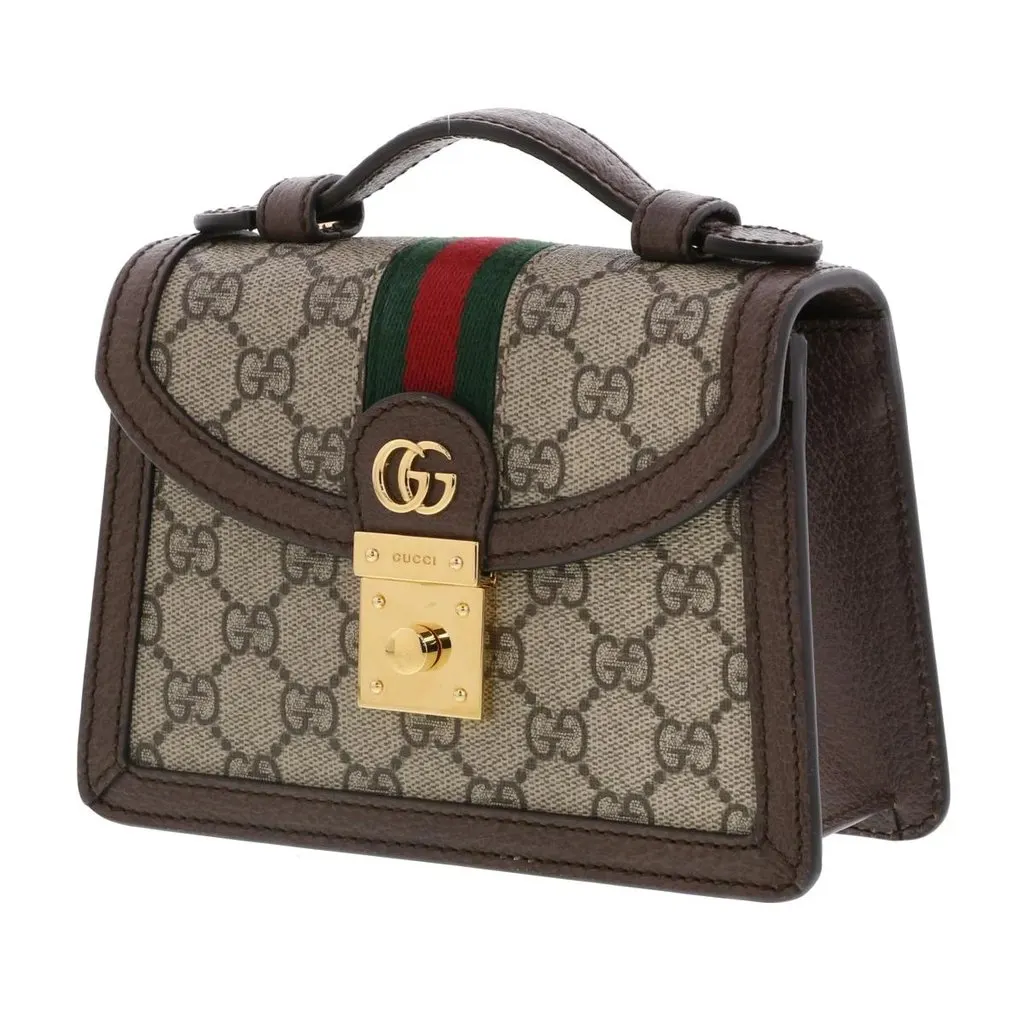 Gucci Beige/Brown Ophidia GG Supreme Canvas and Leather Chain Shoulder Bag Beige Canvas Very good - Back View