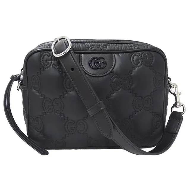 Gucci Black GG Matelasse Nylon Small Shoulder Bag Black Polyamide Very good - Front View