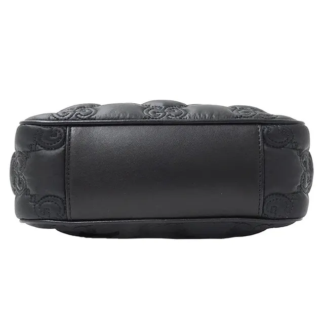 Gucci Black GG Matelasse Nylon Small Shoulder Bag Black Polyamide Very good - Inside View