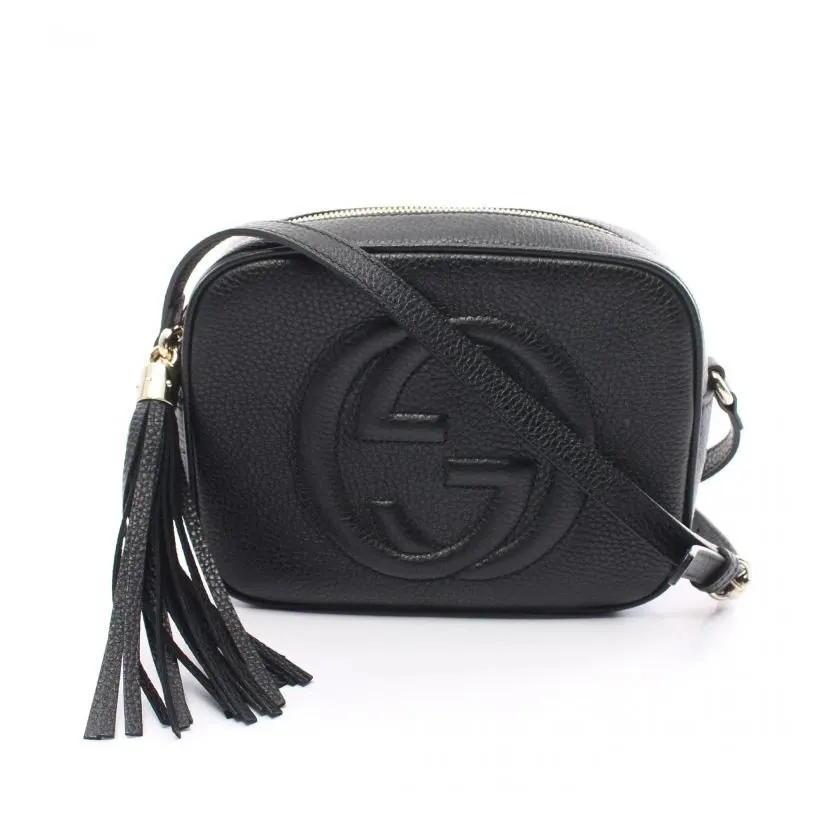 Gucci Black Leather Soho Disco Shoulder Bag Black Leather Very good - Front View