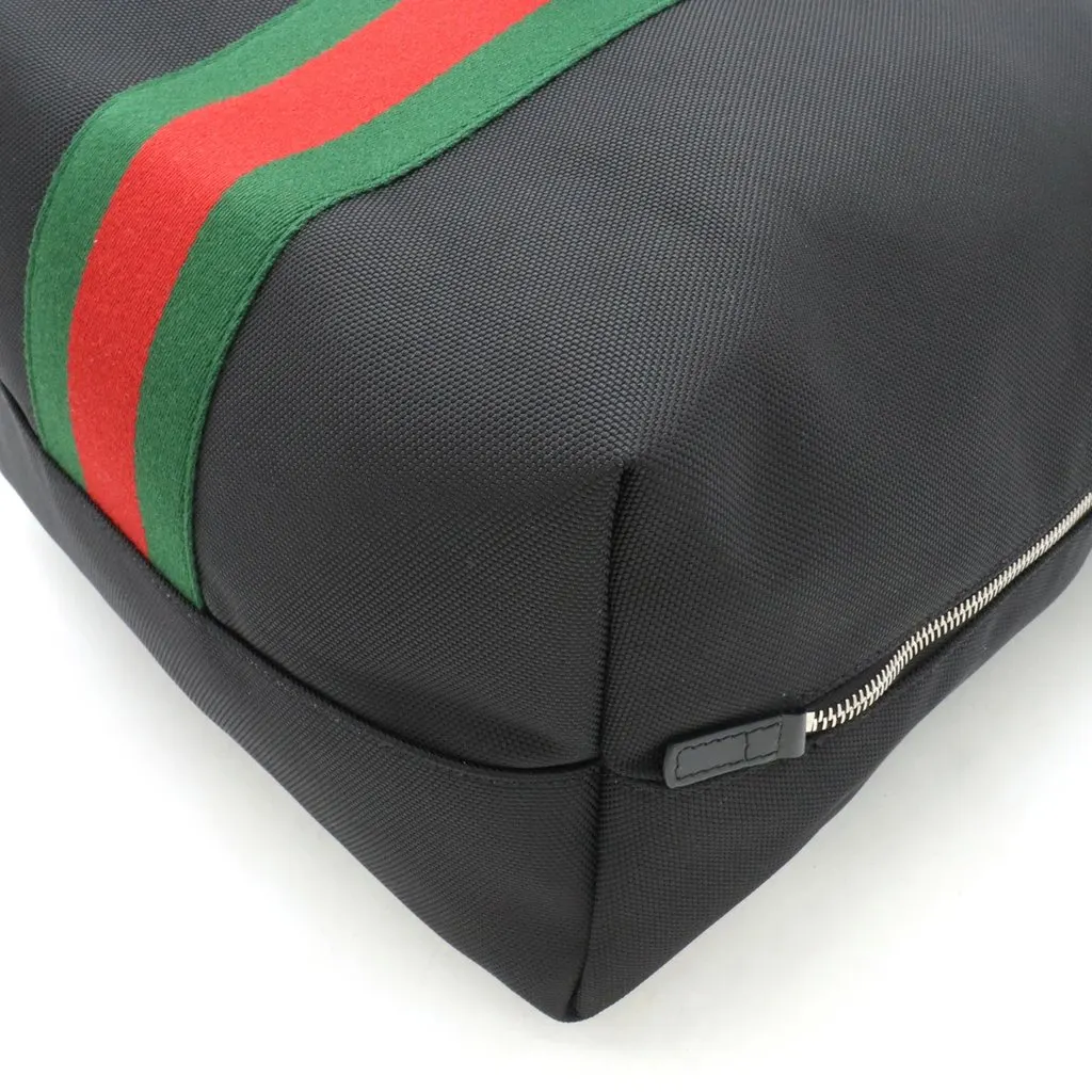 Gucci Black Techno Canvas Web Fold Over Backpack Black Canvas Very good - Inside View