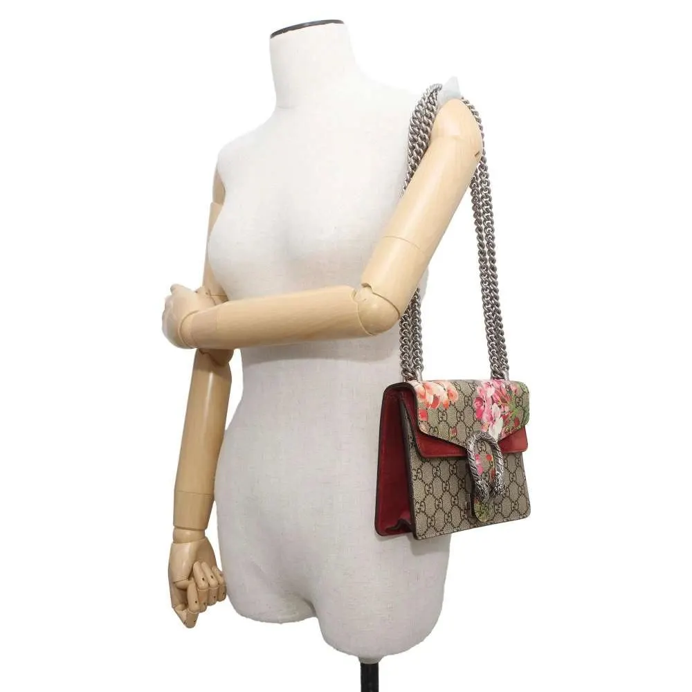 Gucci Brown Canvas Mini GG Supreme Blooms Dionysus Shoulder Bag Brown Canvas Very good - Model View
