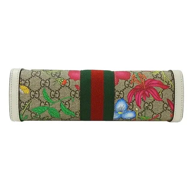 Gucci GG Supreme Canvas and Leather Small Ophidia Floral Chain Bag MultiColor Leather Very good - Inside View