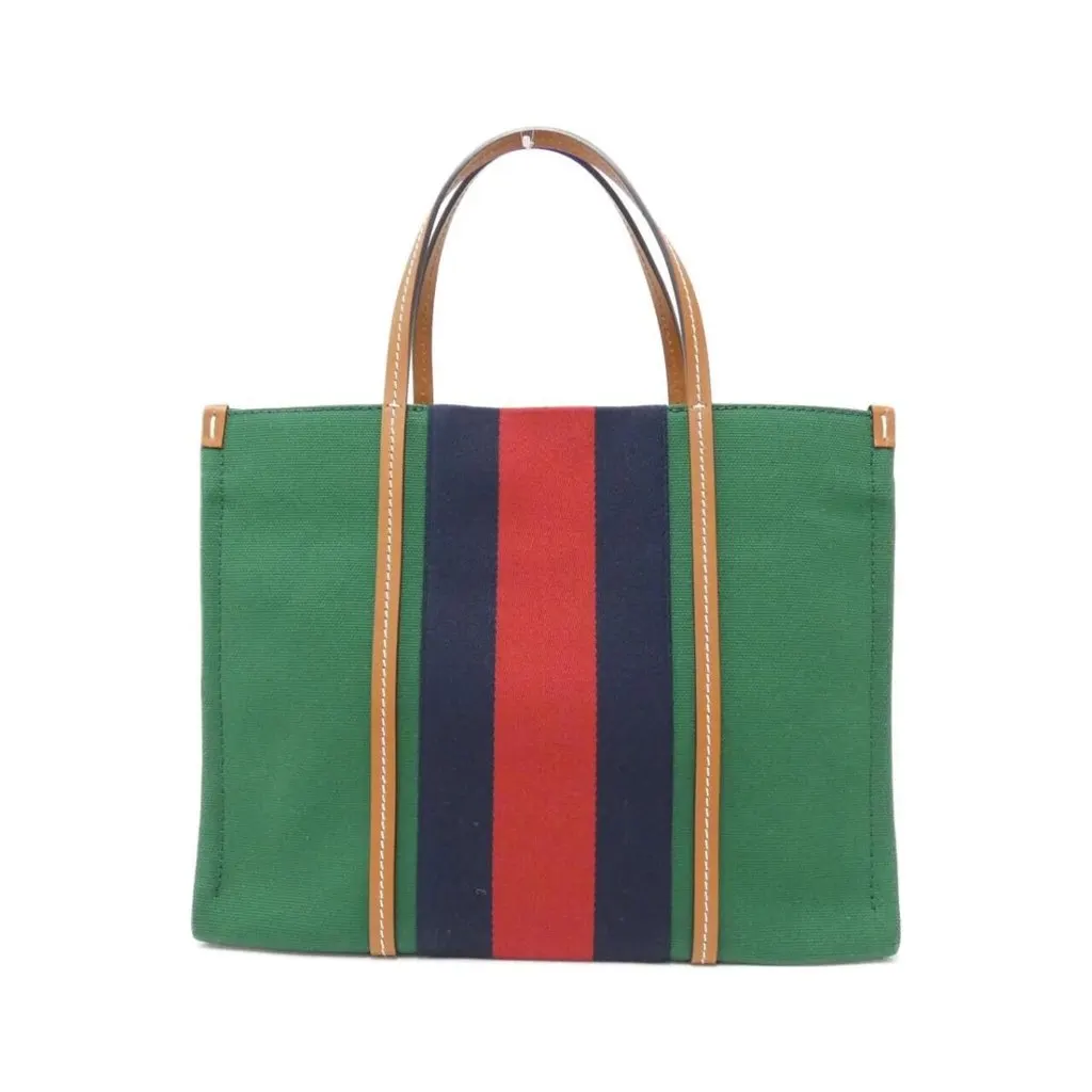 Gucci Green Canvas Web Medium Interlocking G Tote Bag Green Canvas Never worn - Back View