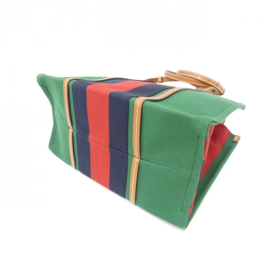 Gucci Green Canvas Web Medium Interlocking G Tote Bag Green Canvas Never worn - Inside View