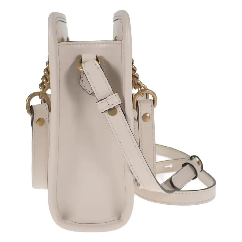 Gucci Ivory Leather GG Marmont Mini Tote Bag White Leather Very good - Inside View