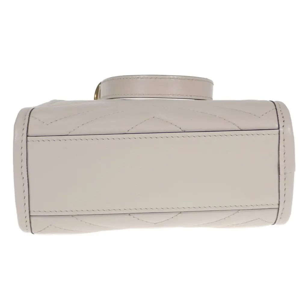 Gucci Ivory Leather GG Marmont Mini Tote Bag White Leather Very good - Model View