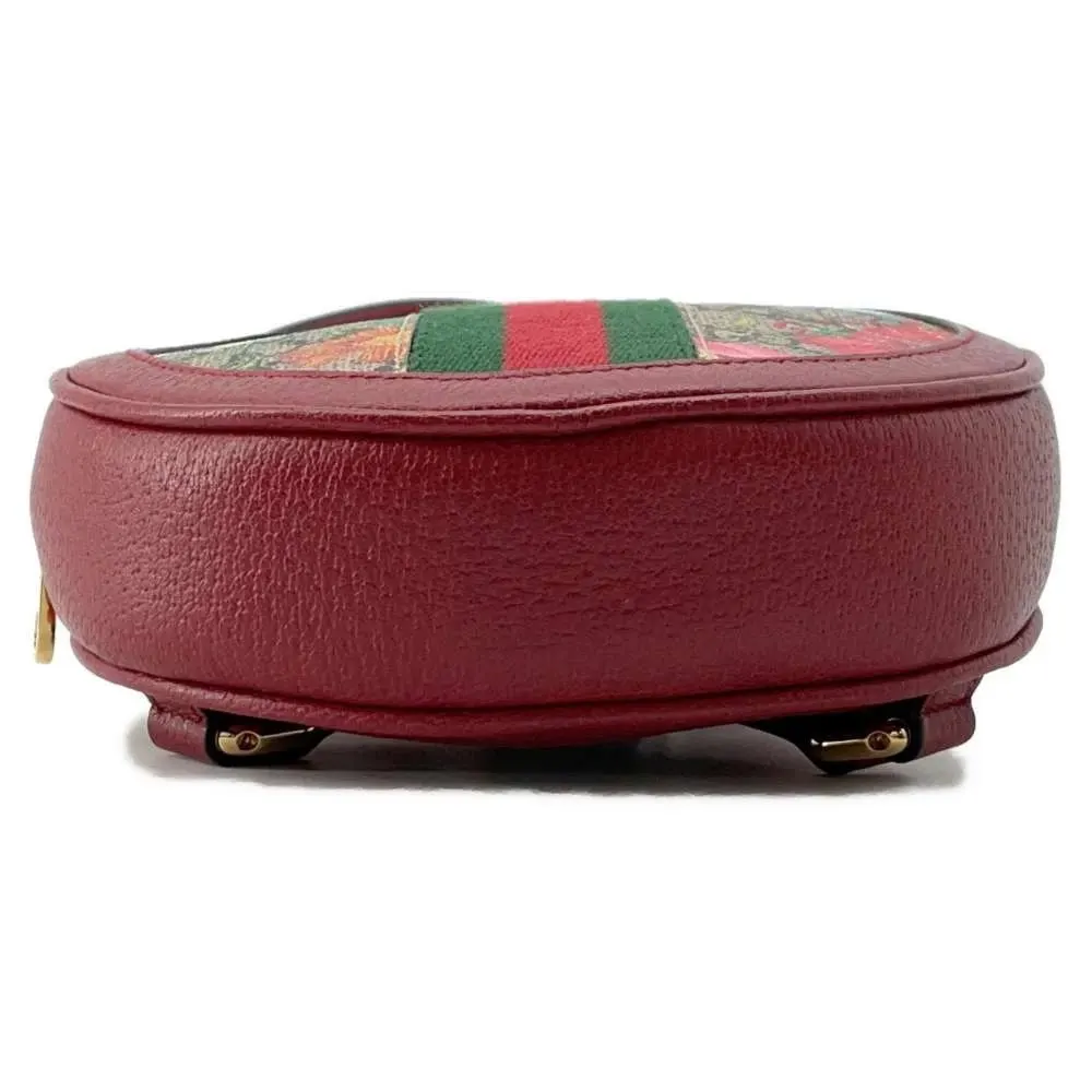 Gucci Red GG Supreme Canvas and Leather Floral Ophidia Backpack Red Canvas Very good - Inside View