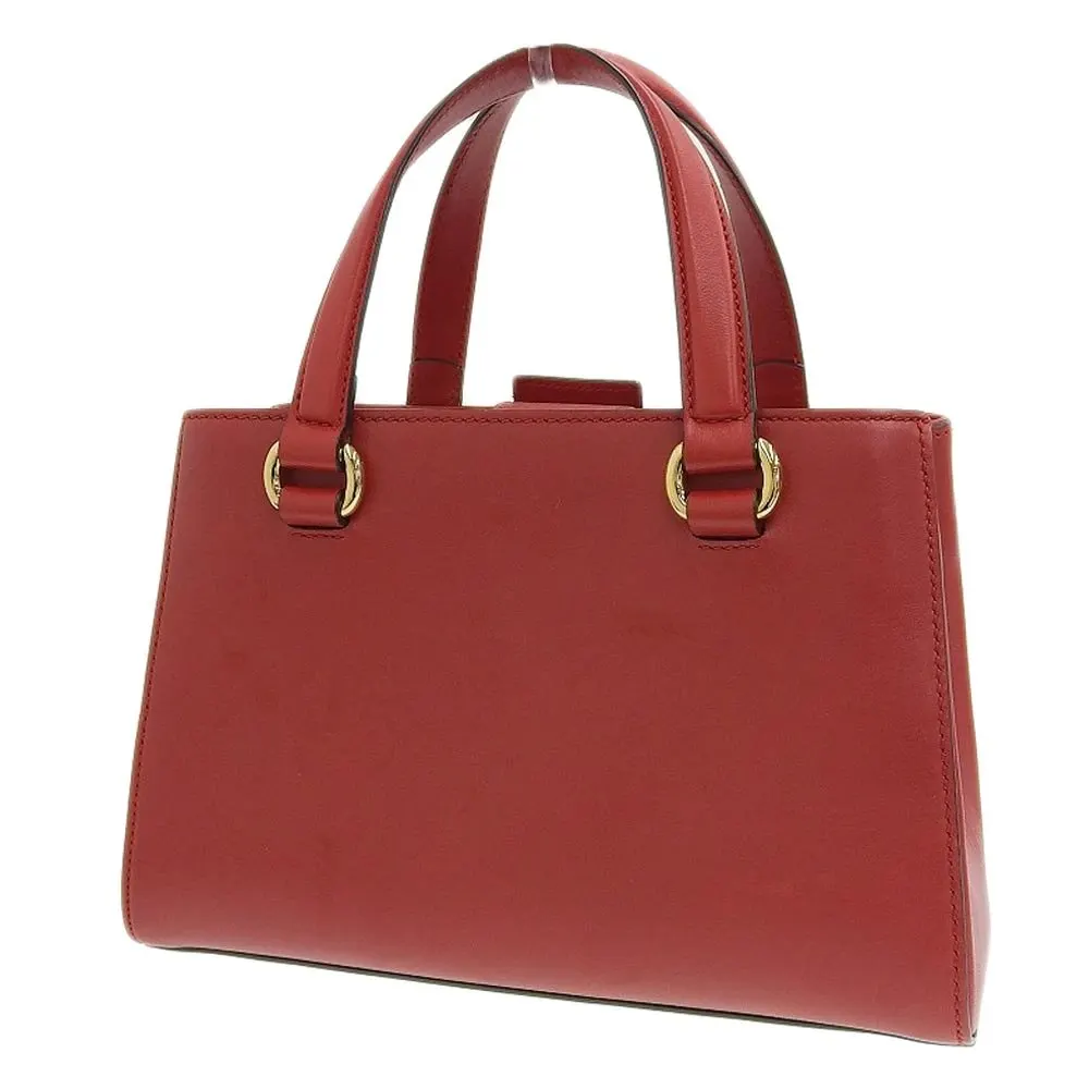 Gucci Red Leather Medium Sylvie Tote Bag Red Leather Very good - Back View