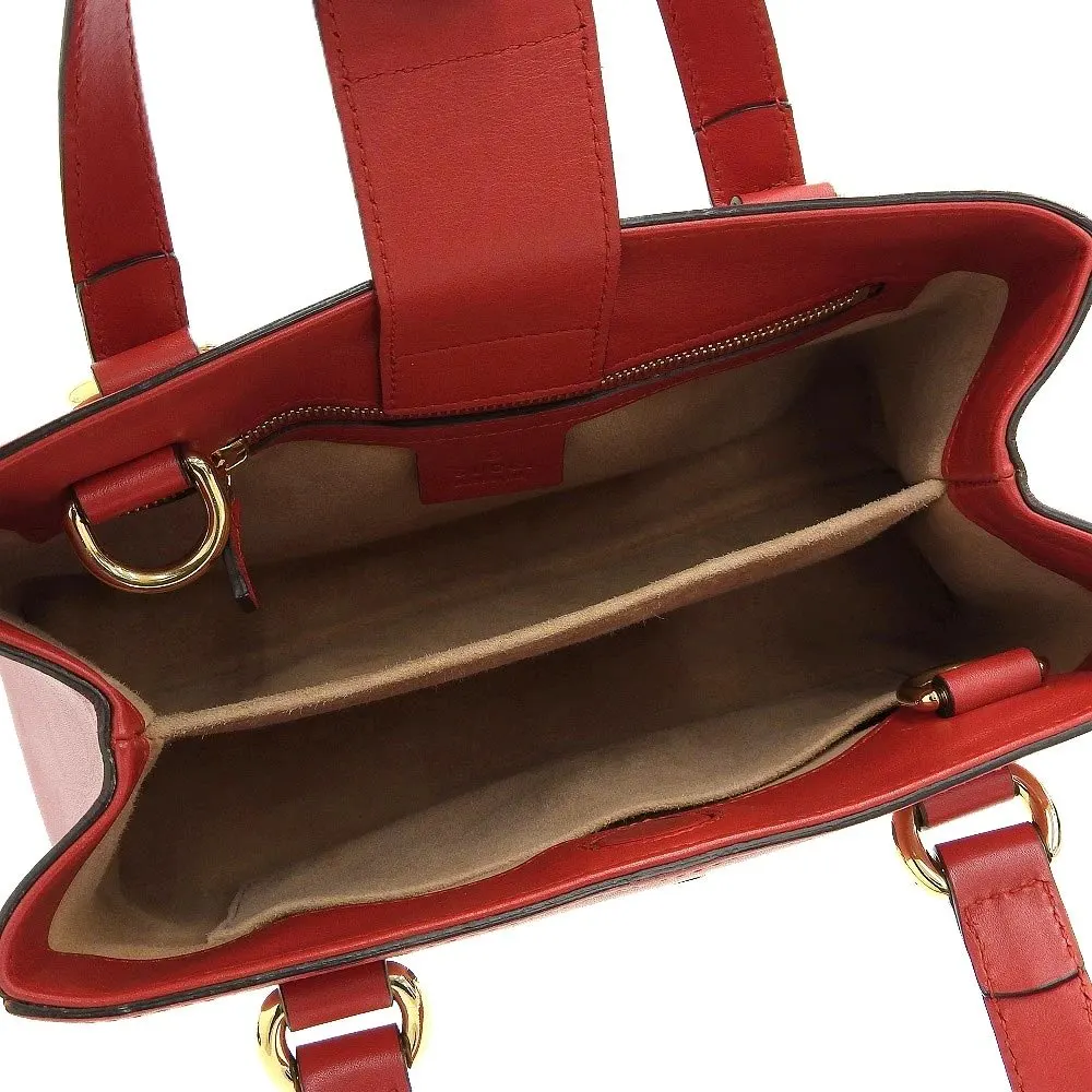Gucci Red Leather Medium Sylvie Tote Bag Red Leather Very good - Inside View