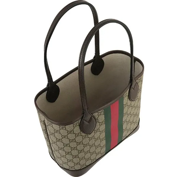 Gucci Tricolor Canvas GG Supreme Small Ophidia Tote Bag MultiColor Canvas Never worn - Model View