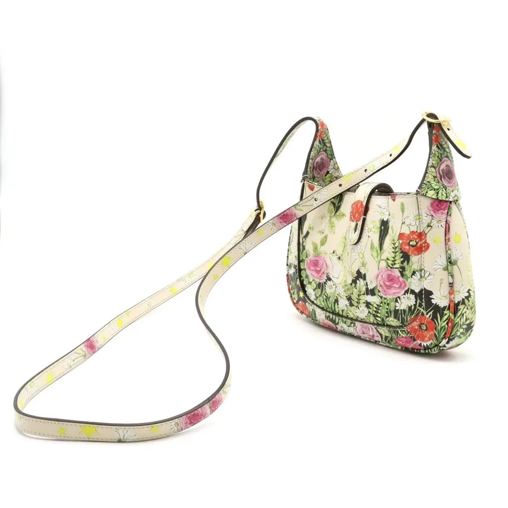 Gucci Yuko Higuchi Jackie 1961 Mini Floral Pattern Leather Hobo Bag MultiColor Leather Very good - Back View