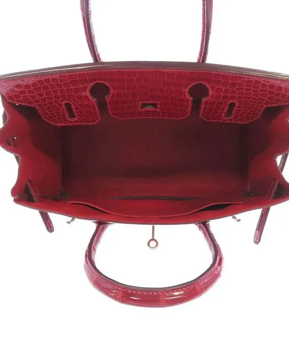 Hermès 2004 Porosus Crocodile Leather Birkin Handbag size 30 in Blaze with Palladium Hardware MultiColor Leather Very good - Front View