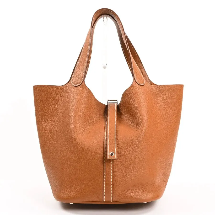 Hermès 2009 (Stamp M) Picotin Rock GM Gold Color Handbag with Palladium Hardware Gold Leather Very good - Front View