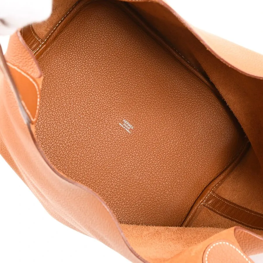 Hermès 2009 (Stamp M) Picotin Rock GM Gold Color Handbag with Palladium Hardware Gold Leather Very good - Model View