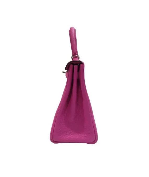 Hermès 2018 (Stamp C) Size 28 Rose Pourpre Pink Togo Leather Kelly Handbag with Palladium Hardware Pink Leather Very good - Inside View