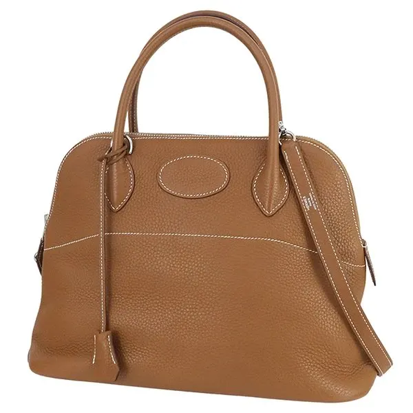 Hermès 2019 (Stamp D) Gold Taurillon Clemence Leather Bolide 31 Bag Gold Leather Very good - Front View