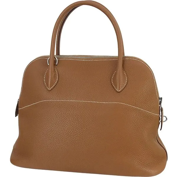 Hermès 2019 (Stamp D) Gold Taurillon Clemence Leather Bolide 31 Bag Gold Leather Very good - Back View