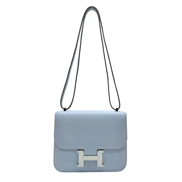 Hermès 2021 (Stamp Z) Size 18 Epsom Leather Constance 3 Mini Bleu Brume in Color with Palladium Hardware MultiColor Leather Very good - Front View