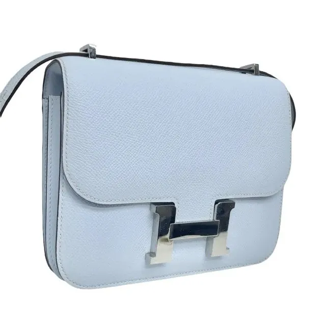 Hermès 2021 (Stamp Z) Size 18 Epsom Leather Constance 3 Mini Bleu Brume in Color with Palladium Hardware MultiColor Leather Very good - Back View