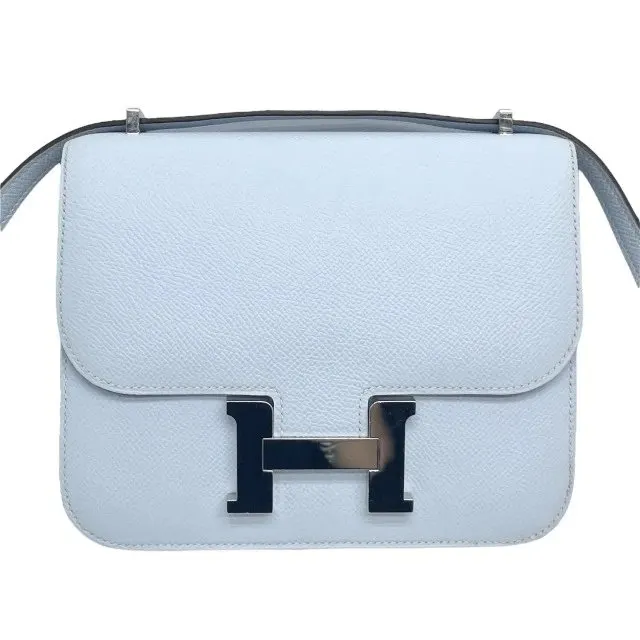 Hermès 2021 (Stamp Z) Size 18 Epsom Leather Constance 3 Mini Bleu Brume in Color with Palladium Hardware MultiColor Leather Very good - Inside View