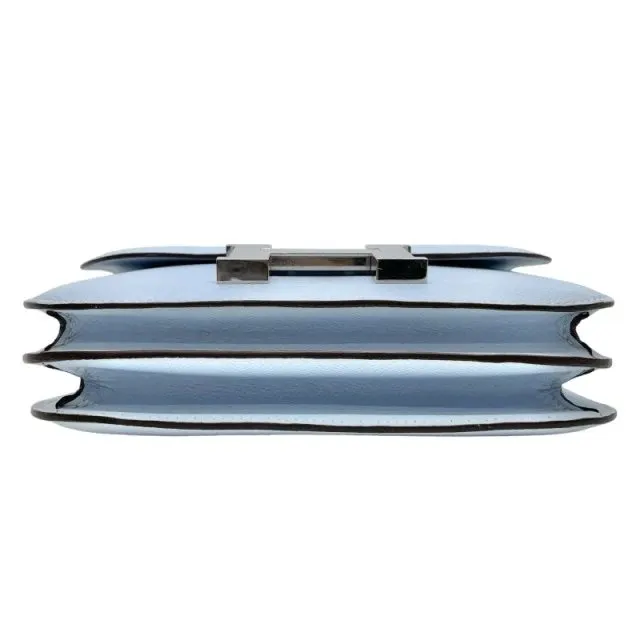 Hermès 2021 (Stamp Z) Size 18 Epsom Leather Constance 3 Mini Bleu Brume in Color with Palladium Hardware MultiColor Leather Very good - Box View