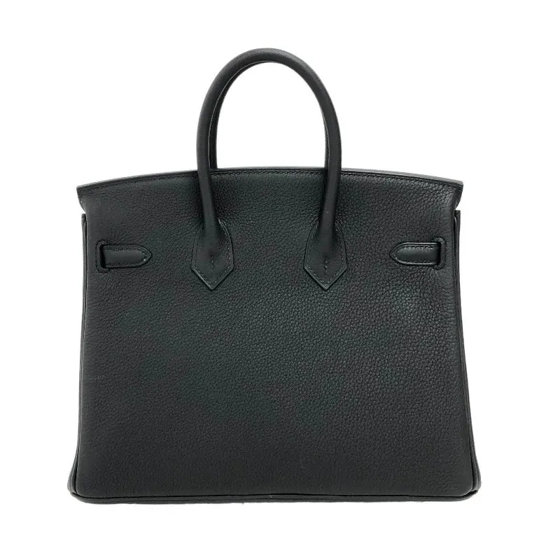 Hermès Birkin (Stamp U) Size 25 Togo Leather Handbag in Black color with Gold Hardware Black Leather Very good - Back View