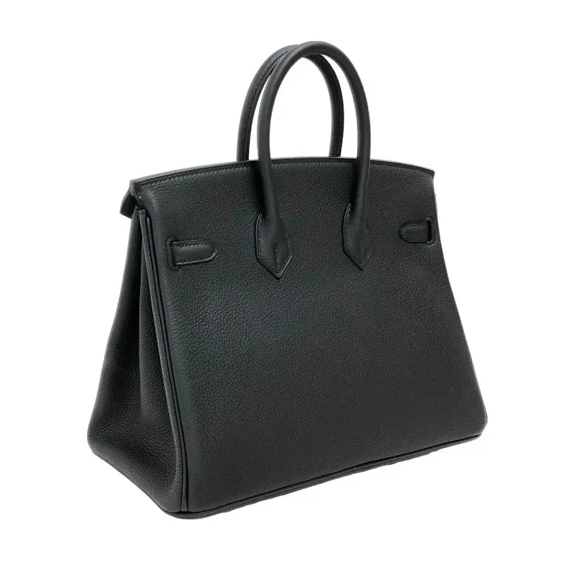 Hermès Birkin (Stamp U) Size 25 Togo Leather Handbag in Black color with Gold Hardware Black Leather Very good - Inside View