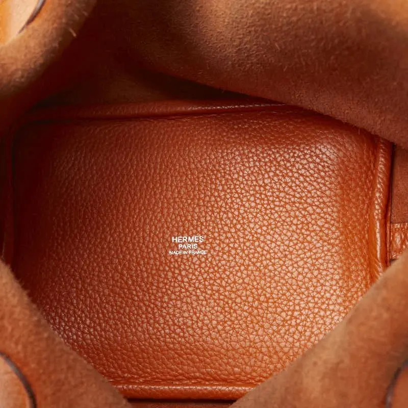 Hermès Picotin Lock PM Orange Color Taurillon Clemence Handbag with Palladium Hardware Orange Leather Very good - Box View